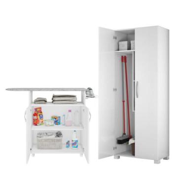 Imagem de Conjunto para Lavanderia com Armário Multiuso e Tabua de Passar Notáve