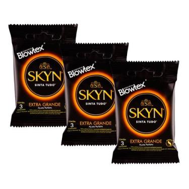 Imagem de Kit 3 Preservativo Blowtex Skyn Extra Grande 3 Unidades