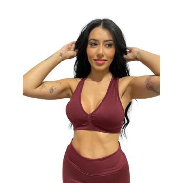 Imagem de Top nadador feminino com bojo removível TB moda fitness academia e gin
