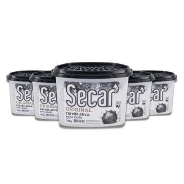 Imagem de Kit com 5 Anti Mofo Secar Original Carvão Ativo 180g Desumificador Gua