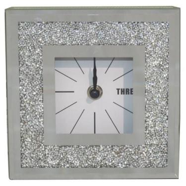 Imagem de Relógio De Vidro Prata Decoração para Casa 15Cm - Zona Livre