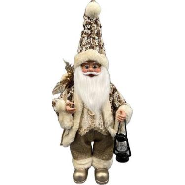 Imagem de Papai Noel Musical Bordô Marrom Decoração Natal 40cm - Zona Livre