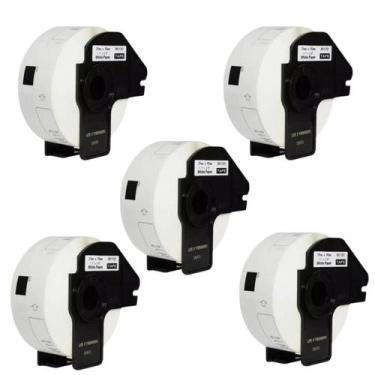 Imagem de KIT 5 Rolos Etiquetas Compativeis Brother Dk1201 Ql800 29x90 - Masterp
