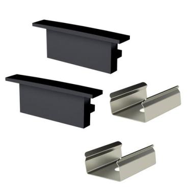 Imagem de Kit Acessórios Taschibra Para Perfil Sobrepor 5X2cm Zenith 50, Preto