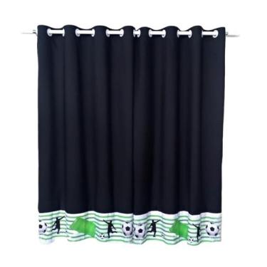 Imagem de Cortina De Futebol Jogos Quarto De Menino Preto 2,60X1,70M - Pilli Enx