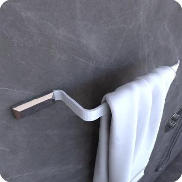 Imagem de Suporte Porta Toalha De Rosto Parede Branco e Cromo Empire - MetalCrom