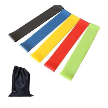 Imagem de Kit 5 Mini Bands Faixa Elástica Exercício Funcional Pilates - MB FIT