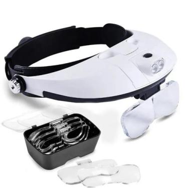 Imagem de Lupa De Cabeça Profissional 2 Super Leds + 5 Lentes aumento - SWG