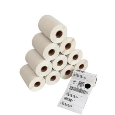 Imagem de Kit 10 Rolos Etiqueta Térmica 10x15 (100x150mm) Com Serrilha - Home & 