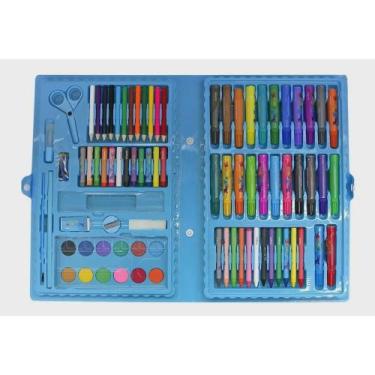 Imagem de Kit Maleta Escolar Dinossauro Com 86 pçs Canetinhas Coloridas - toys