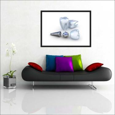 Imagem de Quadro Decorativo Dentista Odontologia Consultórios Dentes Implante Co