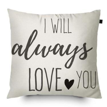 Imagem de Almofada Algodão Estampada 40x40cm Love Always - FASTLAR