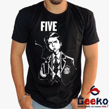 Imagem de Camiseta The Umbrella Academy 100% Algodão Five Geeko, Preto gola care