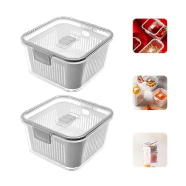 Imagem de Kit 2 Organizadores Geladeira Hermético | Para Armário Cozinha Geladeira | 1,36 Litros Com Tampa Hermética | Caixa Plástica para Legumes, Saladas, Alimentos e Vegetais | Paramount