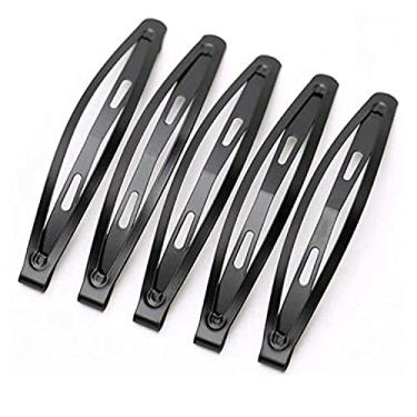 Imagem de LASSUM 24 peças grampos de cabelo de metal grandes 6 cm de comprimento prendedores de cabelo antiderrapantes para mulheres e meninas (preto)