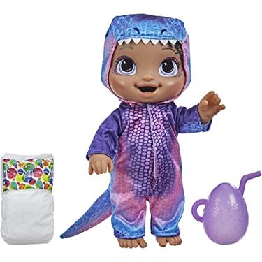Imagem de Baby Alive Bebessauro Negra, Bebê Tiranossauro Rex - Boneca que bebe e faz xixi - F0935 - Hasbro