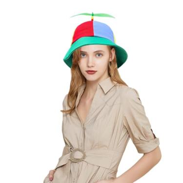 Imagem de Chapéu de hélice, chapéu de helicóptero, arco-íris, chapéu de pescador para festa de Halloween, Adultos acima de 7 anos, 5 3/4-5 7/8