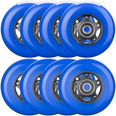 Imagem de WHEELCOME Rodas de skate em linha para ambientes externos e internos, rodas de skate 85a Rodas de hóquei com rolamentos ABEC-9 para reparo de bagagem de scooter, 64 mm, 70 mm, 72 mm, 76 mm, 80 mm de