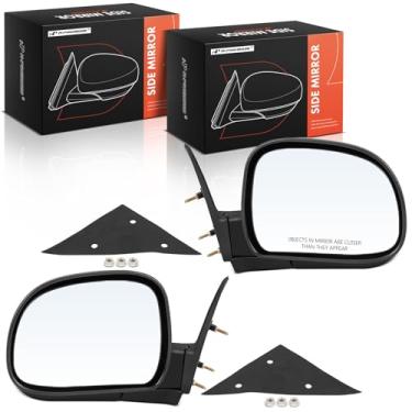 Imagem de A-Premium Par (2) espelho de porta manual do motorista e do passageiro - compatível com Chevy Blazer, S10 e GMC Jimmy, Sonoma e Isuzu Hombre - Espelho retrovisor externo externo preto dobrável manual