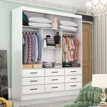 Imagem de Closet Casal Sevilha 9 Gavetas MDP Carioca Móveis - Branco