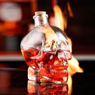 Imagem de Garrafa de vidro Caveira Skull Crânio - Yaay