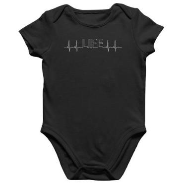 Imagem de Body Bebê Algodão Batimentos Cardíacos Life - Foca na Moda, Preto, P