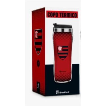 Imagem de Copo De Plástico E Inox 450Ml - Flamengo - Brasfoot