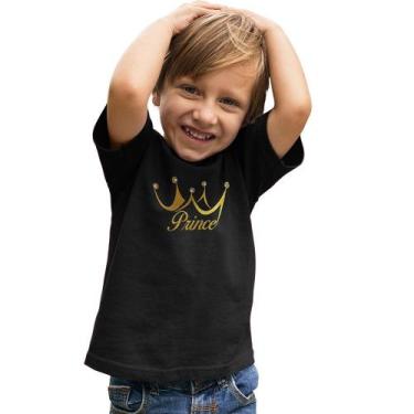 Imagem de Camiseta Infantil Criança Menino Príncipe Coroa Rei Dourada - Hipsters