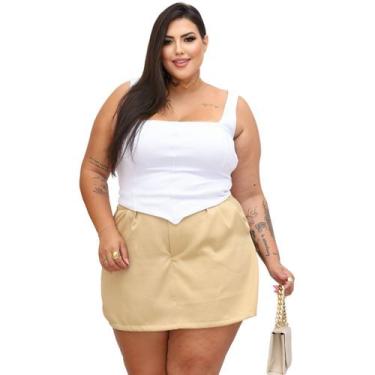 Imagem de Conjunto Moda Plus Size Feminina Cropped Corset e Short Saia Balada - 