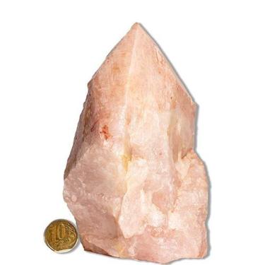 Imagem de 01 Cristal Rosa Pé e Bico Serrado 500 a 1000g 12cm Tipo B - Cristaisde