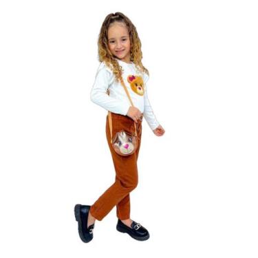 Imagem de Conjunto Blogueira Blusa Calça Cinto Bolsinha De Ursinho - VESTIDOCAS,