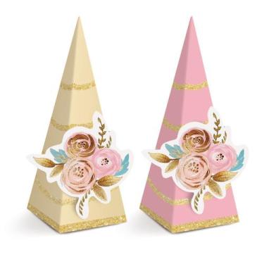 Imagem de Caixa Mini Cone com Aplique Festa Unicórnio - 8 unidades - Cromus - Ri