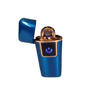 Imagem de Isqueiro Recarregável Usb Eletrônico Touch Led Acendedor A Prova De Ve