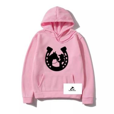 Imagem de Moleto Canguru Menina Cavalo Boiadeira Roça Blusa Unissex - Macoli Out