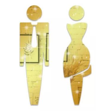 Imagem de Placa Espelho Acrílico Para Banheiro Masculino E Feminino - Deliquadro