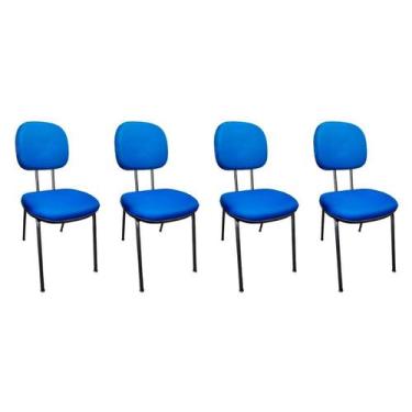 Imagem de Kit 4 Cadeiras Secretaria Fixas Tecido J. Serrano - MJ Office Store, A