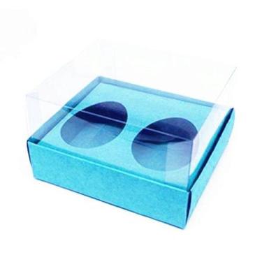 Imagem de Caixa Ovo de Colher Duplo - Meio Ovo de 50g - 10cm x 10cm x 4cm - Azul