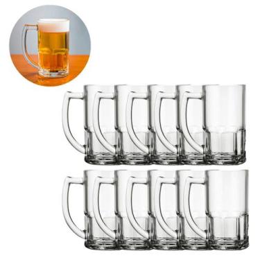 Imagem de Kit 10 Canecas Linha Vitamina 320ML Transparente P/ Chopp Bar - PRATIC