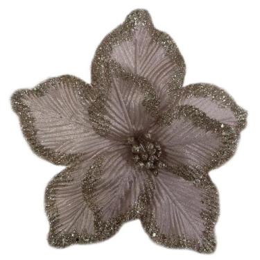 Imagem de FLOR NATALINA POINSETIA PRATA DECORATIVA - 25cm - Tok da Casa