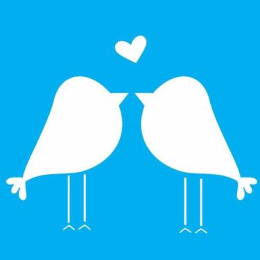 Imagem de Stencil Opa 10 x 10 cm - Passarinhos Casal - 1863 - Opa Criando Arte