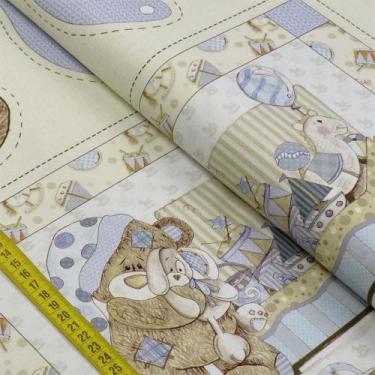 Imagem de Tecido Estampado para Patchwork - Baby Digital: Babadores Menino (0,50