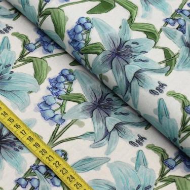 Imagem de Tecido Estampado para Patchwork - Casa Criativa : Lírios (0,50x1,40) -