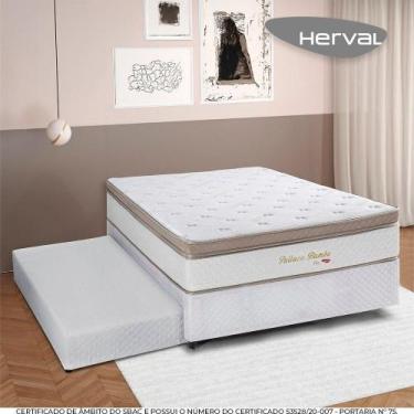 Imagem de Bicama Casal com Cama Auxiliar Herval Pallace Bambu, Molas Ensacadas, 