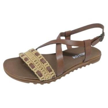 Imagem de Sandália Feminina Estilo Artesanal Conforto Couro New Face-Feminino