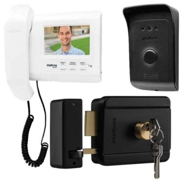 Imagem de Kit 1 Vídeo Porteiro Interfone IVR 1010 + 1 Fechadura FX500 INTELBRAS 