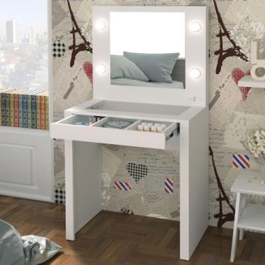 Imagem de Penteadeira Camarim com tampo de vidro e instalação elétrica PE2017 Te