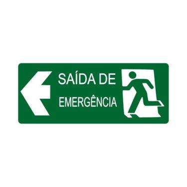 Imagem de Placa Sinalização Saída Emergência Esquerda Escola 30x13 cm - Arte Sed