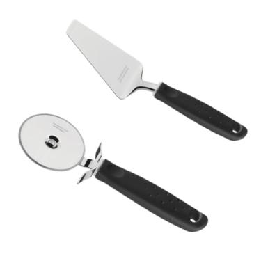 Imagem de Kit Cortador + Espátula De Pizza Inox Ultilitá Tramontin@ Cabo Preto