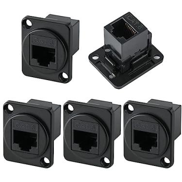 Imagem de ANMBEST Conector Ethernet RJ45 Cat6 8P8C para montagem em painel, adaptador de acoplador de cabeça dupla, adaptador de extensão fêmea para fêmea