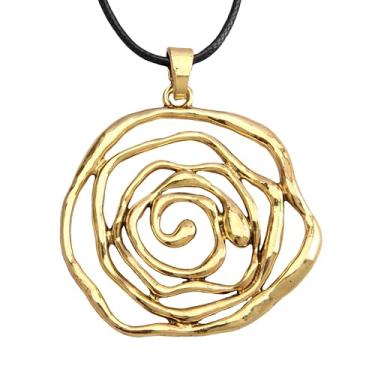 Imagem de Bjesinmo Colar de couro feminino longo boho pingente hippie colar boêmio corda de couro em camadas joias de madeira presentes, 7.3 cm, Couro sintético, Sem Pedra Preciosa